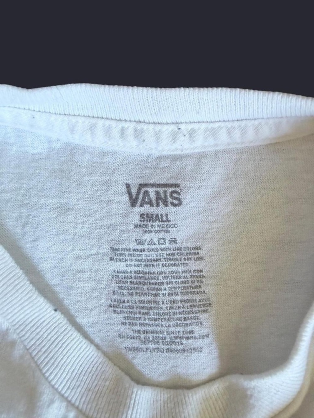 Vans Classic Logo White Graphic Tee - Men’s Small - Picture 3 of 4